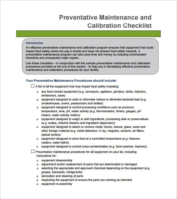 electrical preventive maintenance report example