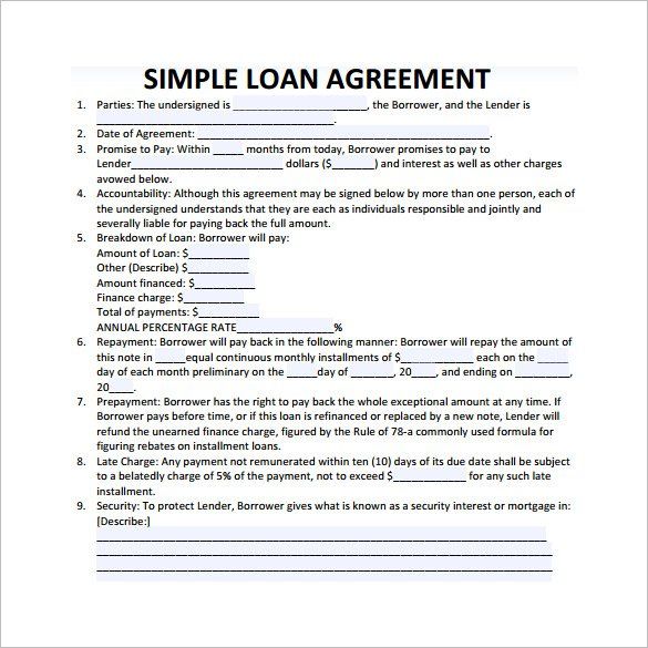 example loan agreement between family members