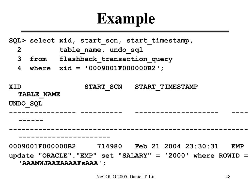 flashback query in oracle 11g example