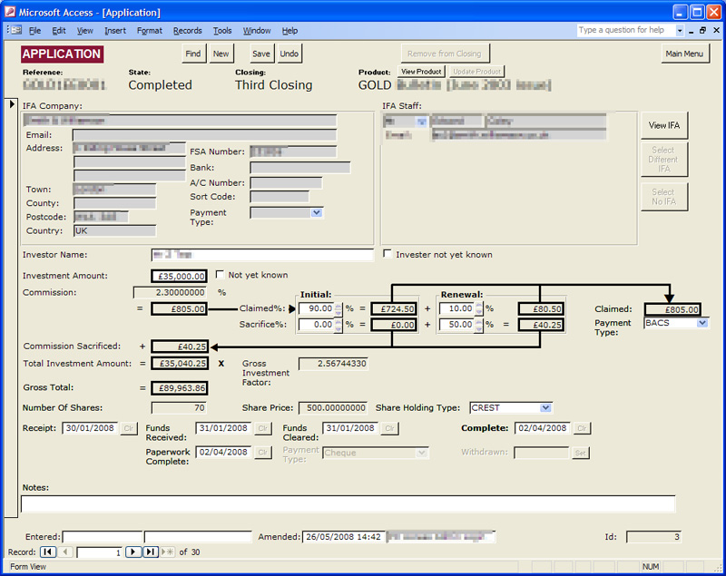 example of database system application