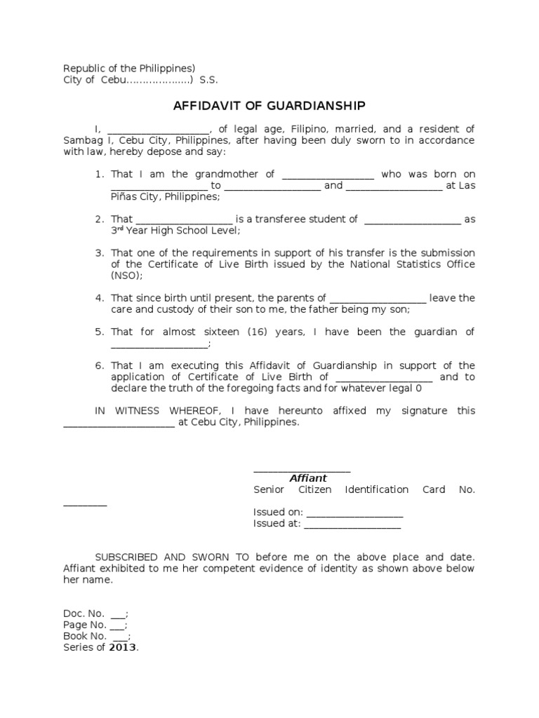 example of will for guardianship