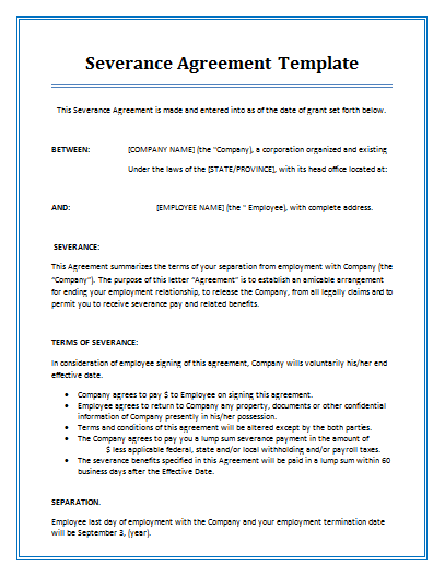 severance package negotiation example letter