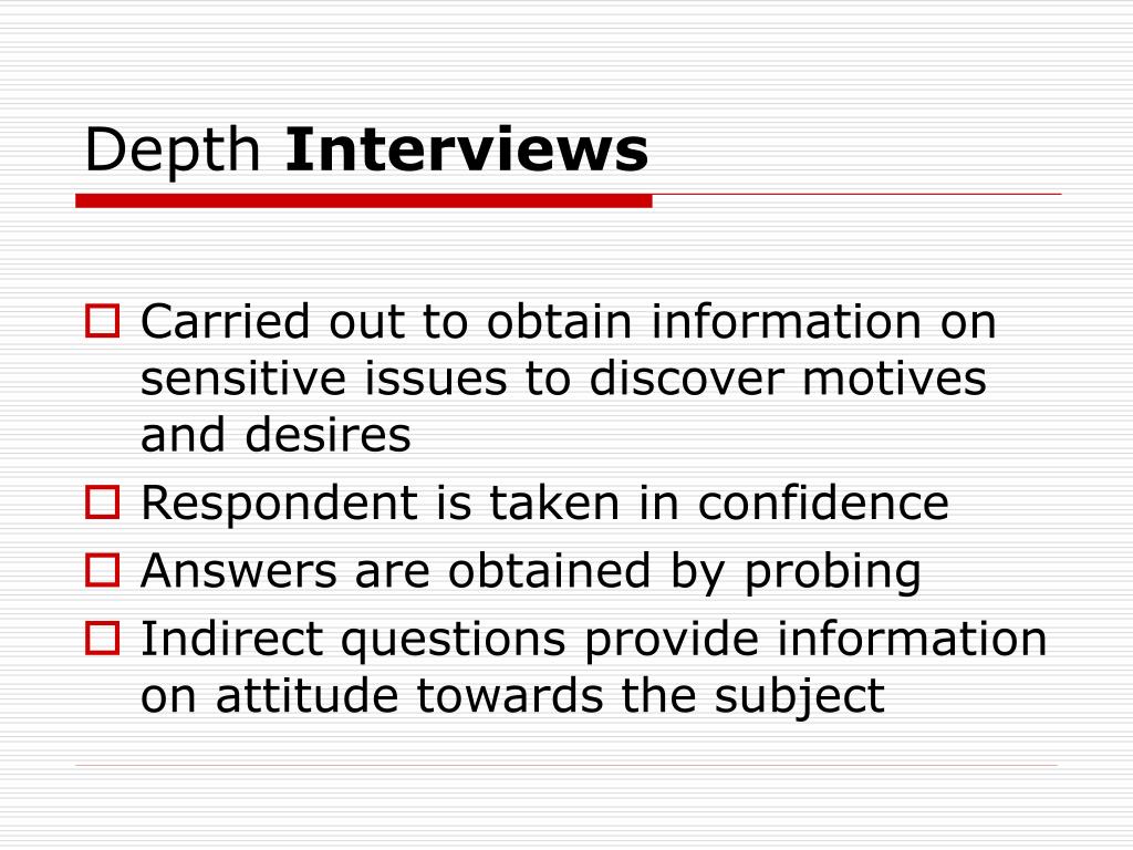 depth interview in marketing research example