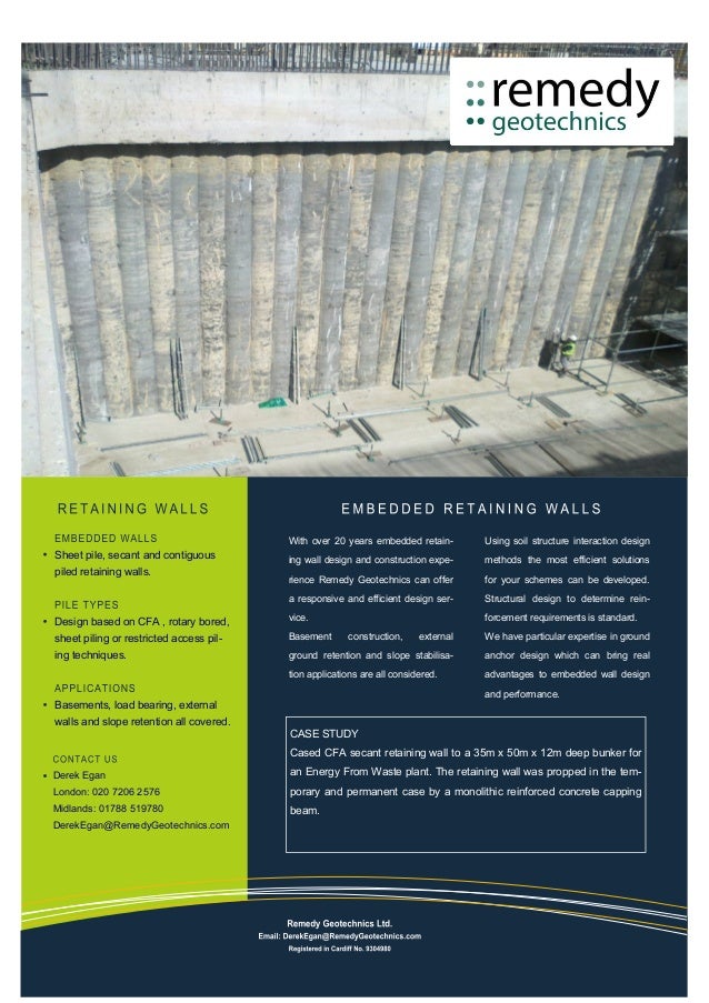 secant pile wall design example