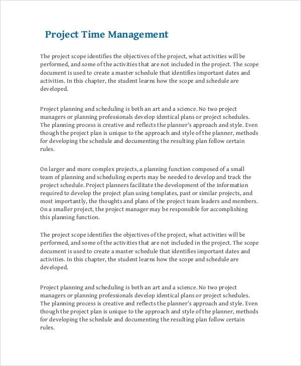 project management assignment example pdf