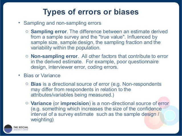 what is an example of non sampling error