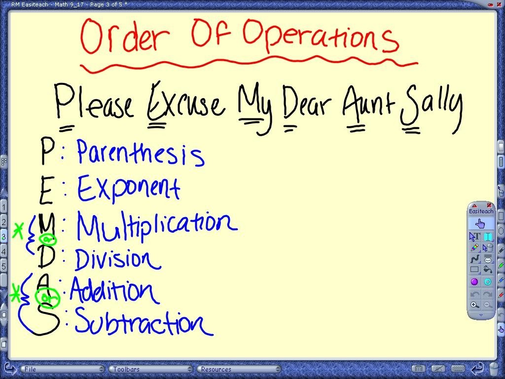 example of order in math