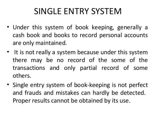 example double entry bookkeeping system