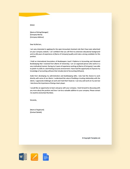 example of application letter for accountant