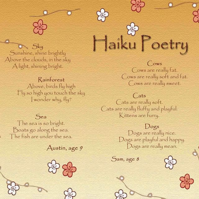 example of haiku poem about school