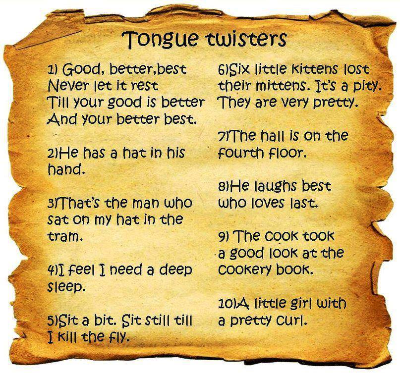 example of tongue twister words