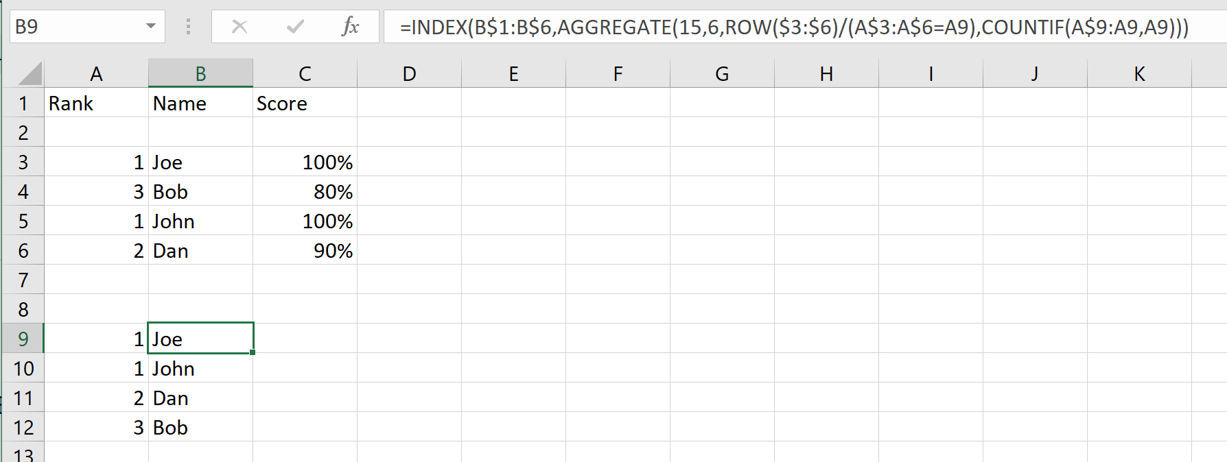 index match function excel 2007 example
